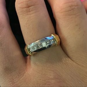 Platinum & 18kt yellow Princess cut diamond ring